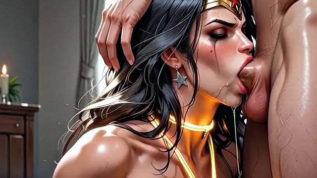 Big-Ass Wonder Woman Struggles SecretKum2's Thick Futanari Cock Deep in Tight Ass