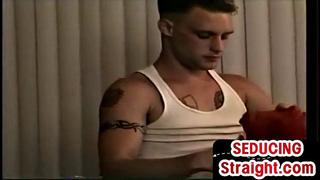 Real straight stud fucked bareback by gay neighbor at home