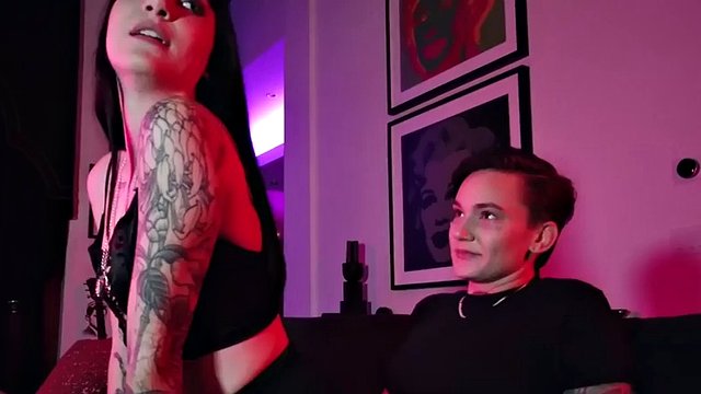 strapon lez gay face sitting tattooed teen in fishnets