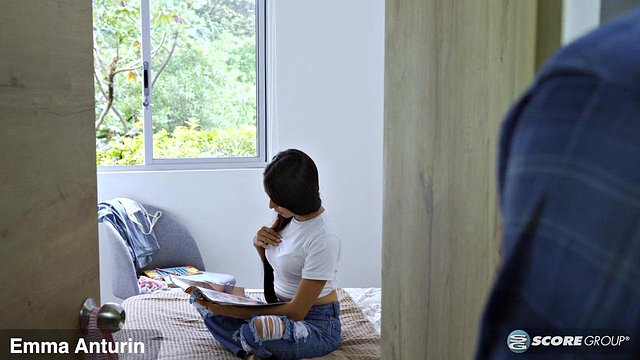 Emma Anturin, Skinny Colombian Teen, Flips Through Steamy Porno Magazine Before Hung Stud Pounds Her P