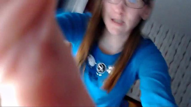 Teen with glasses spreads her pussy and fingers herself: Amateur, Brunette & Masturbation Porn