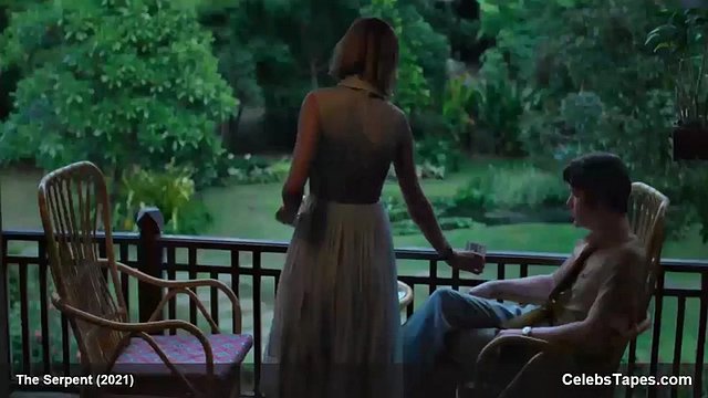 Ellie Bamber upskirt scenes