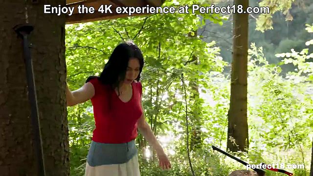 Kathy Through Fingers Herself to Wild Outdoor Orgasm