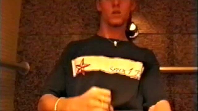 First we watch a shirtless Adam doing some tricks on a skateboard. Then when he gets really turned on, the young man skates into a public restroom where he jerks off in one of the big public booths.