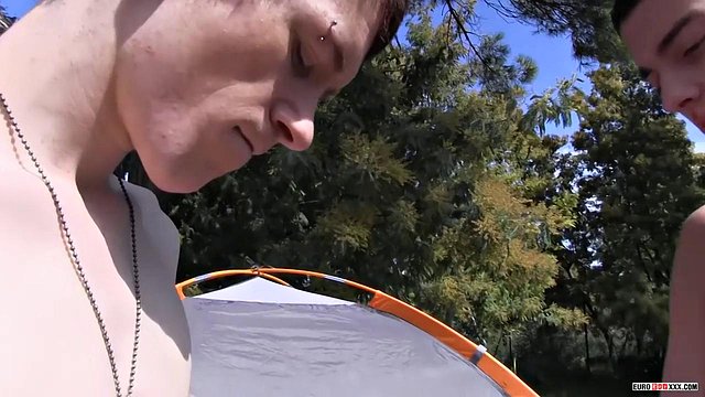 Aaron Aurora, Josh Parker & Tyler James Turn Camping Trip Into Twink Threesome