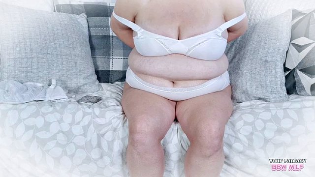Big Soft Mommy Milkers - Cum over my big boobs and tell me how much you liked it (mature bbw milf plump tummy granny bra)