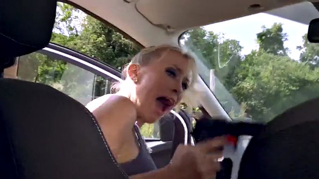 Big fat meat pole shoved deep down her throat