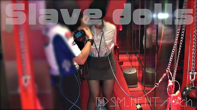 Slave Doll BDSM Training: Training of a slave secretary in black pantyhose
