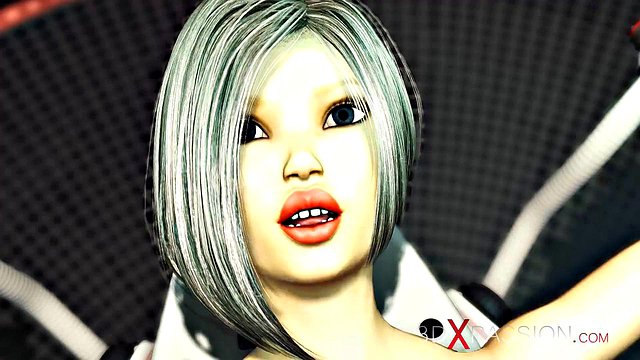 Horny Woman in Cuffs Gets Roughly Fucked by Futa Futanari Mad Lab Sex Android