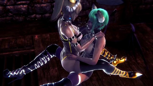 フタサキュバスとフタボウセット : 3D ポルノパロディ