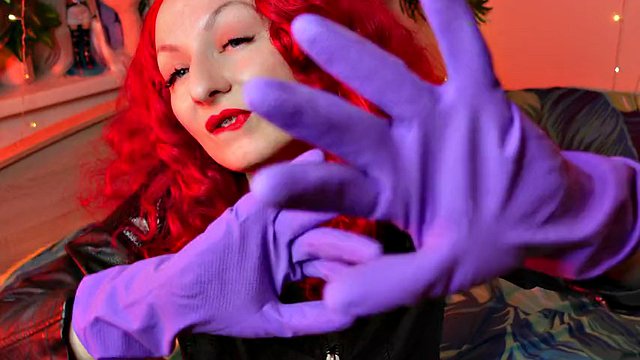 ASMR rubber kitchen gloves fetish sounds