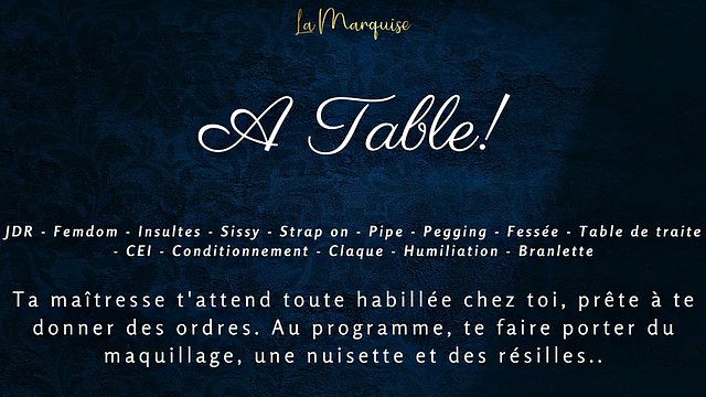 Français Dirty Talk | Votre Maîtresse vous traite à table et vous fait manger votre