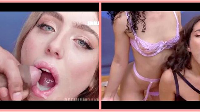 Bukkake Challenge Perm Sluts przełkaj tyle ciepłej spermy, ile mogą sobie poradzić