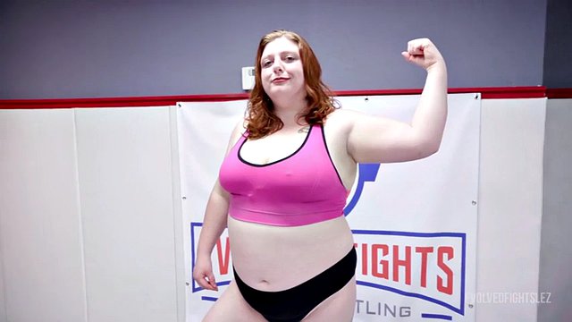Fiesty feminist lesbian wrestling Betty Brickhouse with a loser eating ass and taking a strapon