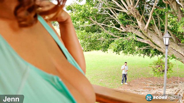 Busty Latina Jenn Fucks The Handy Man On Her Balcony