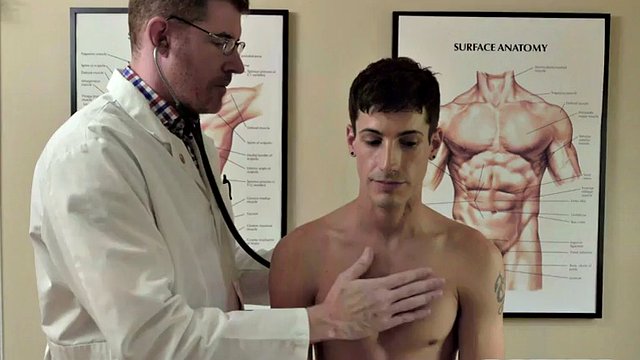 Doc fucks a young boy's small ass in the infirmary